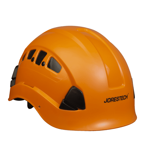 JORESTECH - ABS Work-at-Height and Rescue Hard Hat Slotted Ventilated Helmet w/Adjustable Ratchet 6-Point Suspension ANSI Z89.1-14
