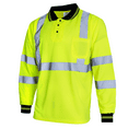 thumbnail image 1 of JORESTECH Hi-Vis Long Sleeve Safety Polo Shirt, ANSI Class 1 (Yellow, XS), 1 of 9