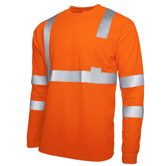 JORESTECH Hi-Vis Long-Sleeved Work Safety T-Shirt, TS-08 (Orange, 2XL)