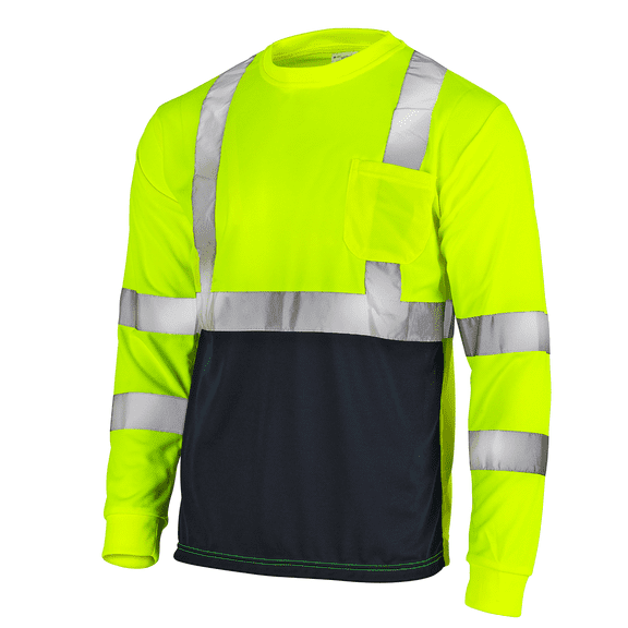 JORESTECH Hi-Vis Long-Sleeved Work Safety T-Shirt, TS-13 (XS, Yellow/Black)