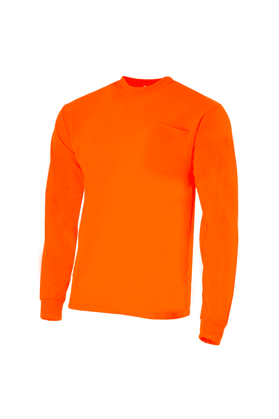 Hi-Vis Long-Sleeved Work Safety T-Shirt, TS-10 (Orange, L)