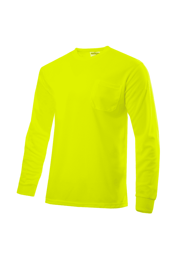 Hi-Vis Long-Sleeved Work Safety T-Shirt, TS-06 (Yellow, L)