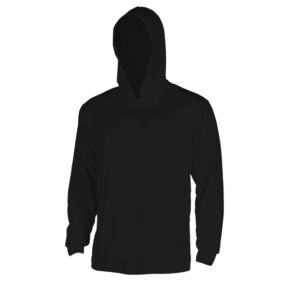 JORESTECH Hi-Vis Long-Sleeved Work Safety T-Shirt with Hoodie, TS-23 (Black, XL)