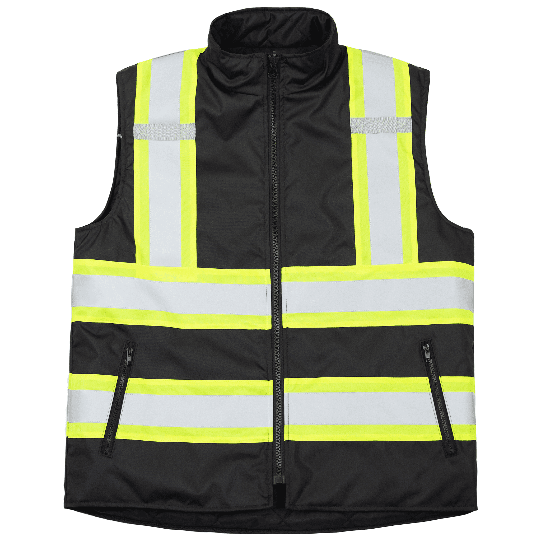 JORESTECH Hi-Vis Reversible Insulated Safety Vest, Two-Toned, ANSI Class 1, VL-10 (Black, S)