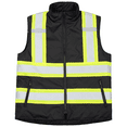 thumbnail image 1 of JORESTECH Hi-Vis Reversible Insulated Safety Vest, Two-Toned, ANSI Class 1, VL-10 (Black, XS), 1 of 10