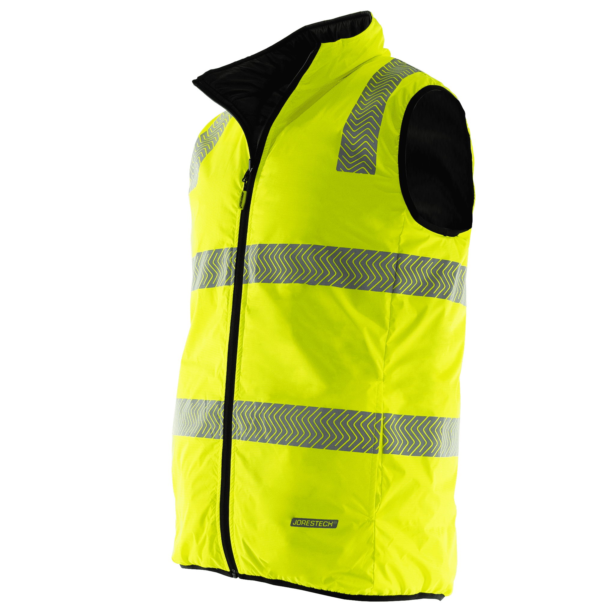 JORESTECH Hi-Vis Reversible Insulated Safety Vest with Reflective Thermal Transfer Strips, VL-12 (Lime, L)