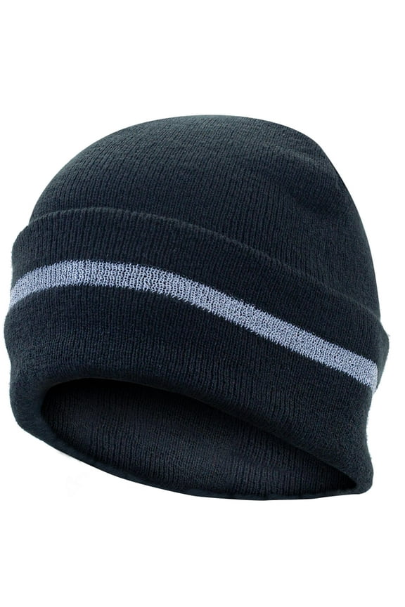 Hi-Vis Safety Beanie Hat (Black)