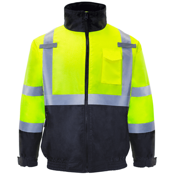 JORESTECH Hi-Vis Safety Bomber Jacket, ANSI Class 3 (Yellow, 2XL)