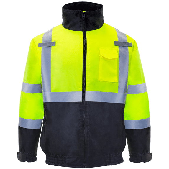 JORESTECH Hi-Vis Safety Bomber Jacket, ANSI Class 3 (Yellow, M)