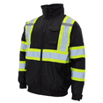 thumbnail image 1 of JORESTECH Hi-Vis Safety Bomber Jacket, Two-Toned, ANSI Class 3 (Black, 5XL), 1 of 6