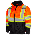thumbnail image 1 of JORESTECH Hi-Vis Safety Bomber Jacket, Two-Toned, ANSI Class 3 (Orange, L), 1 of 6