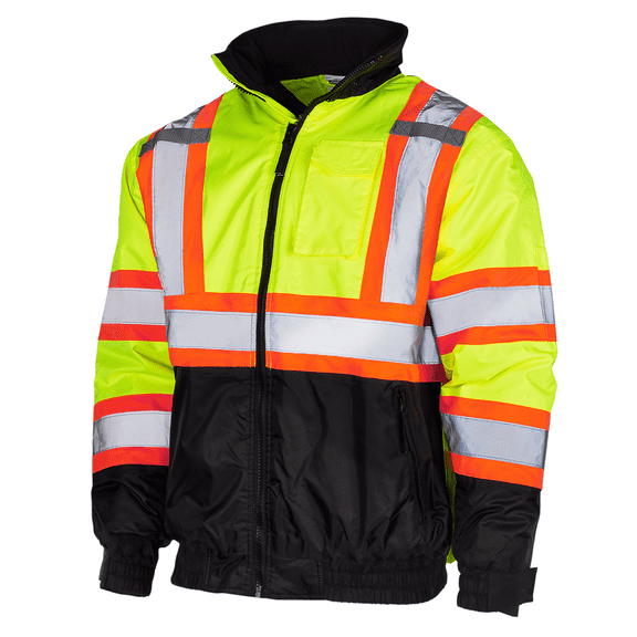 JORESTECH Hi-Vis Safety Bomber Jacket, Two-Toned, ANSI Class 3 (Yellow, 3XL)