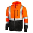 thumbnail image 1 of JORESTECH Hi-Vis Safety Full-Zip Hoodie Sweater, ANSI Class 3 (Orange/Black, 2XL), 1 of 8