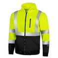 thumbnail image 1 of JORESTECH Hi-Vis Safety Full-Zip Hoodie Sweater, ANSI Class 3 (Yellow/Black, M), 1 of 6