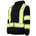 thumbnail image 1 of JORESTECH Hi-Vis Safety Full-Zip Hoodie, Two-Toned, ANSI Class 3 (Black, 2XL), 1 of 7