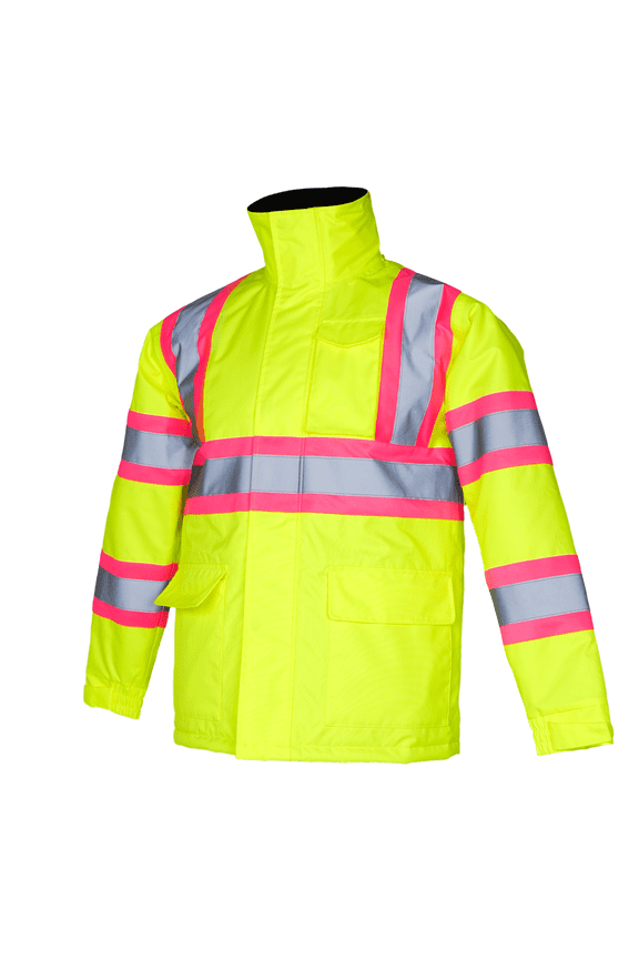 Hi-Vis Safety Jacket, Two-Toned, JK-21 (Yellow/Pink, 2XL)
