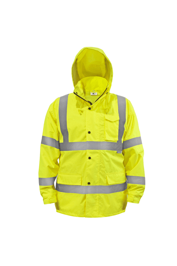 Hi-Vis Safety Rain Jacket, ANSI Class 3 (Yellow, 3XL)