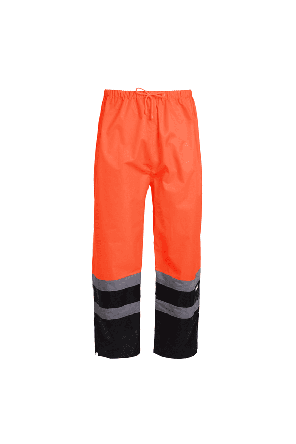 Hi-Vis Safety Rain Pants (Orange/Black, S)