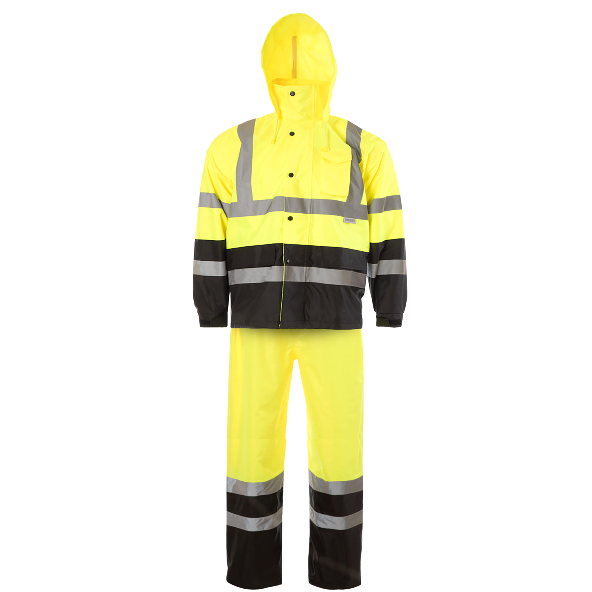 Hi-Vis Safety Rain Set, ANSI Class 3/E (Yellow/Black, 2XL)