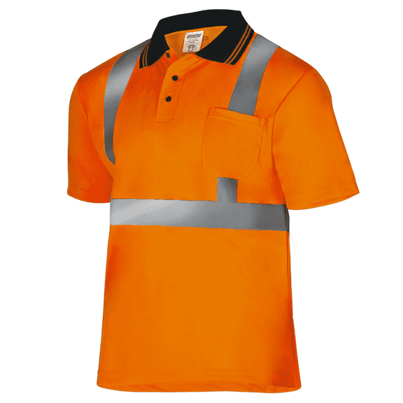 JORESTECH Hi-Vis Short Sleeve Safety Polo Shirt, ANSI Class 2 (Orange, 2XL)