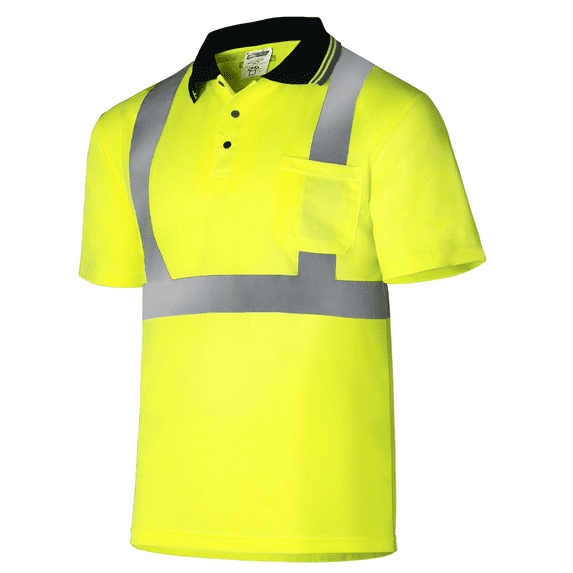 JORESTECH Hi-Vis Short Sleeve Safety Polo Shirt, ANSI Class 2 (Yellow, M)