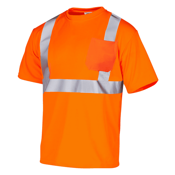 JORESTECH Hi-Vis Short-Sleeved Work Safety T-Shirt, Solid Heat-Transferred Reflective, TS-16 (Orange, XS)