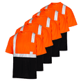 thumbnail image 1 of JORESTECH Hi-Vis Short Sleeve Safety Shirt, Two-Toned, ANSI Class 2 (Orange/Black, 4XL), 1 of 7