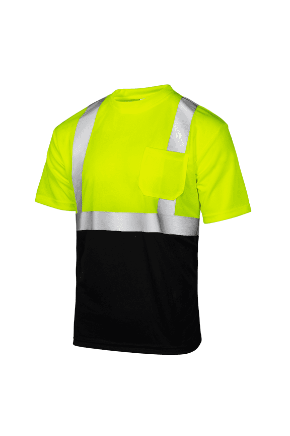 Hi-Vis Short-Sleeved Work Safety T-Shirt, TS-17 (3XL, Yellow/Black)