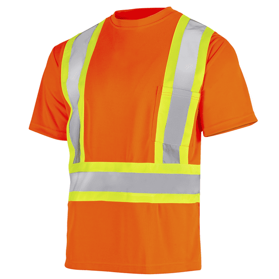 JORESTECH Hi-Vis Short-Sleeved, Two-Toned Work Safety T-Shirt, TS-18 (Orange, XL)