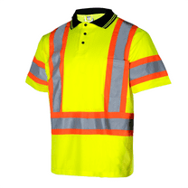 JORESTECH Hi-Vis Short-Sleeved, Two-Toned Work Safety Polo Shirt, PS-06 (Yellow, L)