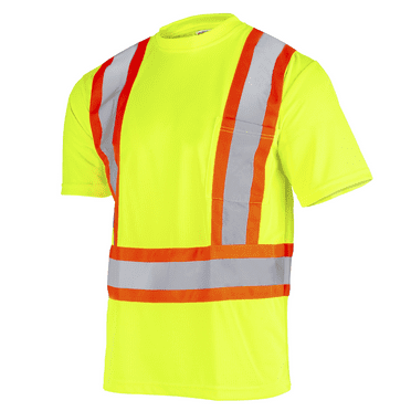 JORESTECH Hi-Vis Short-Sleeved, Two-Toned Work Safety T-Shirt, TS-18 (Yellow, L)