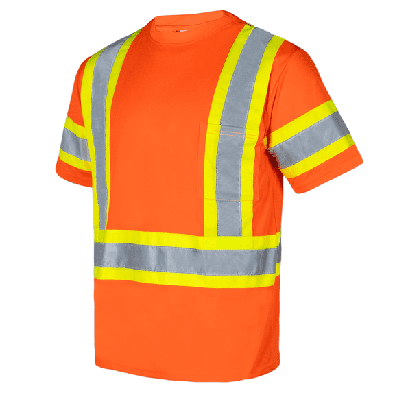 JORESTECH Hi-Vis Short-Sleeved, Two-Toned Work Safety T-Shirt, TS-28 (Orange, M)