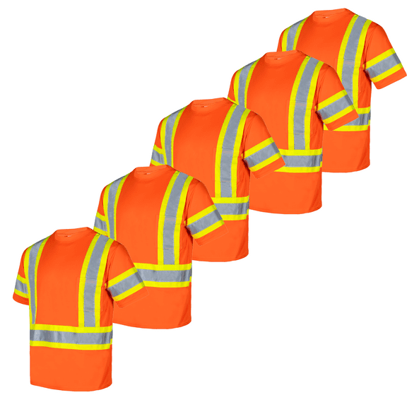 JORESTECH Hi-Vis Short-Sleeved, Two-Toned Work Safety T-Shirt, TS-28 (Orange, S)