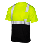 JORESTECH Hi-Vis Short-Sleeved Work Safety T-Shirt, TS-17 (L, Yellow/Black)
