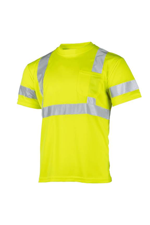Hi-Vis Short-Sleeved Work Safety T-Shirt, TS-22 (Yellow, XL)