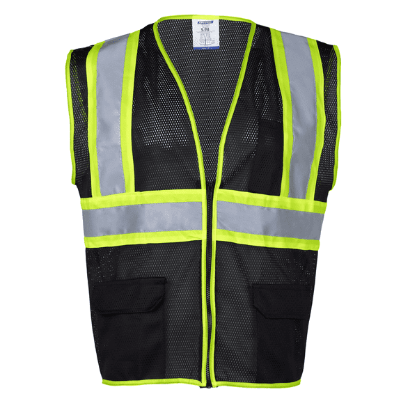 JORESTECH Hi-Vis Two Tone Safety Vest, ANSI Class 2, VL-04 (Black, SM)
