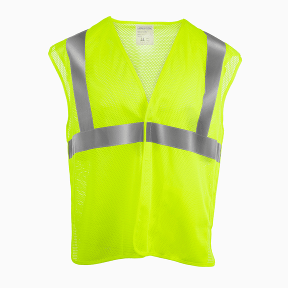 JORESTECH Hi-Vis Yellow Tearaway Safety Vest, ANSI/ISEA 107-2020 Type R Class 2, 2" Reflective Strips, Mesh with Pocket
