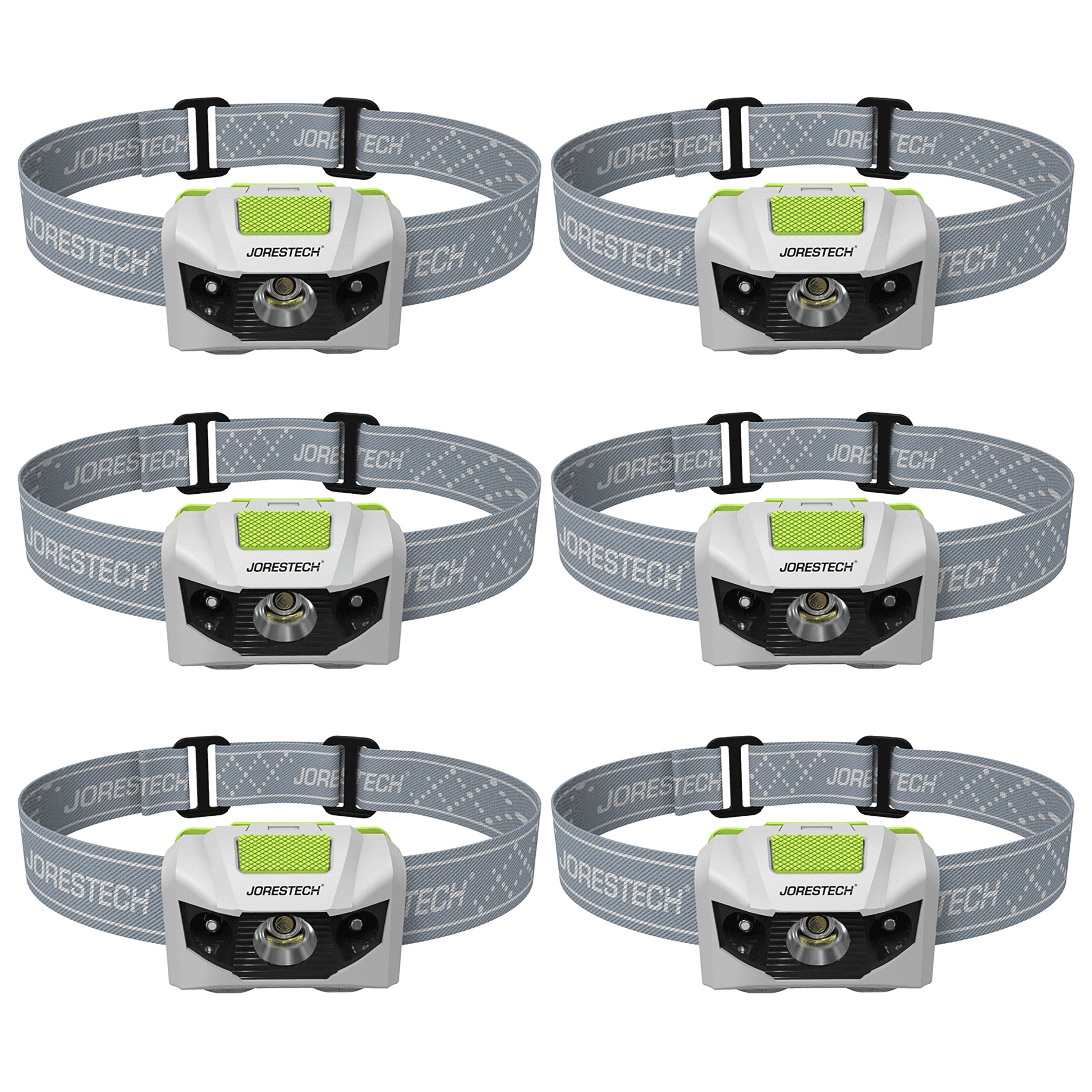 JORESTECH LED Water Resistant Headlamp Flashlight (White, 6 Units