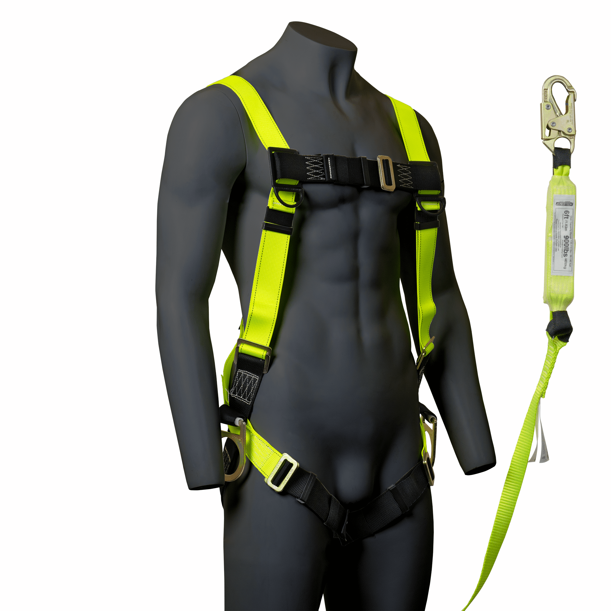 JORESTECH Safety Full Body Harness with 3 D-Rings and 6-Foot Safety ...