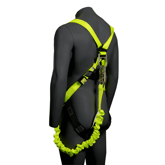 JORESTECH Safety Full Body Harness with 6-Foot Safety Lanyard Fall Protection (Stretchable), HARN-02-LY-02