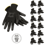 JORESTECH Safety Multi-Purpose Ultra-Thin Palm Dipped Work Gloves, Polyurethane Coated, GD-06 (L, 12 Units)