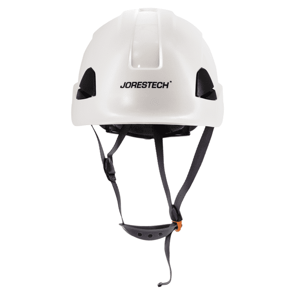 PPE By JORESTECH®- ABS Work-At-Height and Rescue Hard Hat Helmet w/ Adjustable Ratchet 6-Point Suspension, Meets ANSI Z89.1-14. For Work, Home, and General Headwear Protection Non-Slotted (WHITE)
