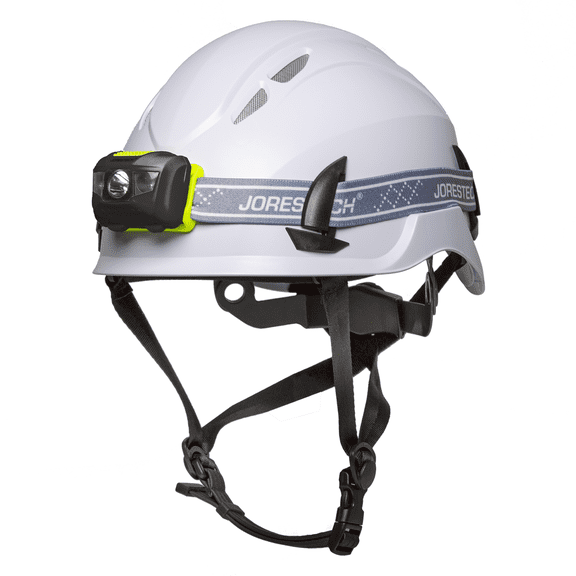 JORESTECH Ventilated Hard Hat & Water-Resistant Headlight Kit (White, Black)