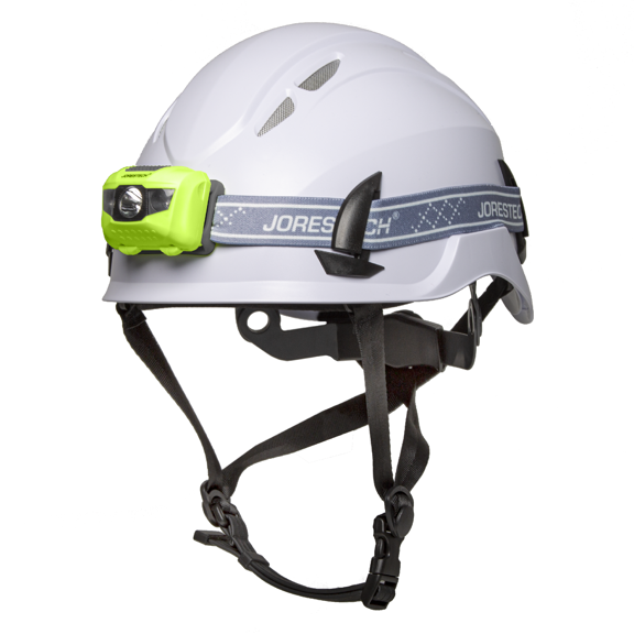 JORESTECH Ventilated Hard Hat & Water-Resistant Headlight Kit (White, Lime)