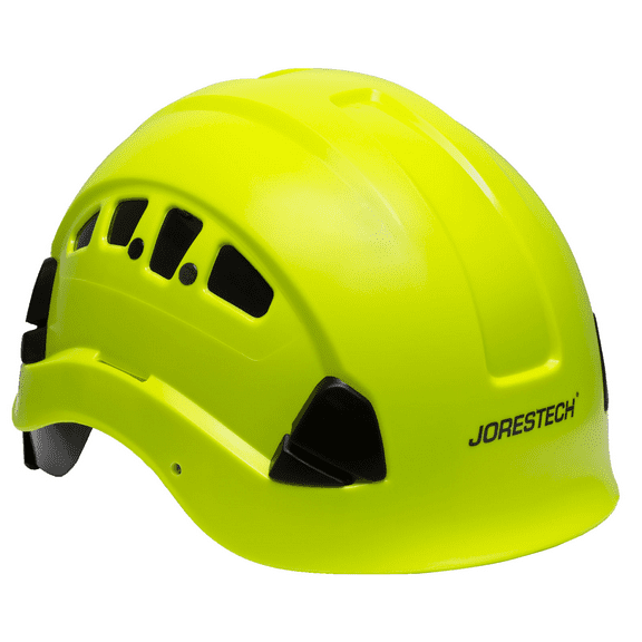 JORESTECH Ventilated Safety Rescue Helmet with Adjustable Ratchet 6-Point Suspension, HHAT-04 (Lime)