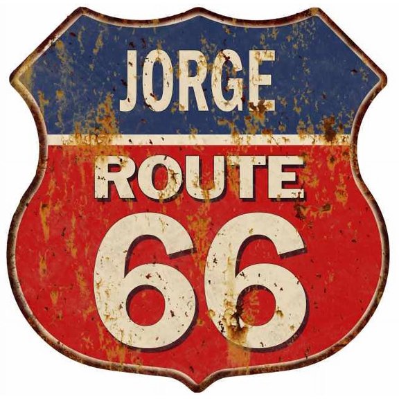 JORGE Route 66 Sign Shield Metal Gift Man Cave Red 211110005189