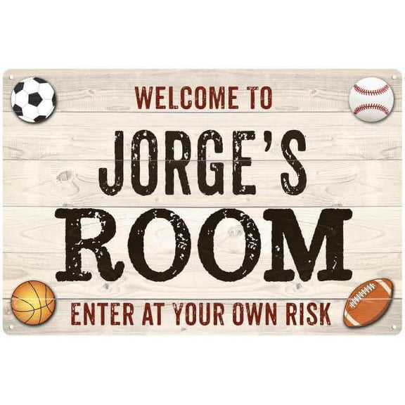 JORGE'S Room Kids Bedroom Sign Boy's 8x12 Metal 208120090119