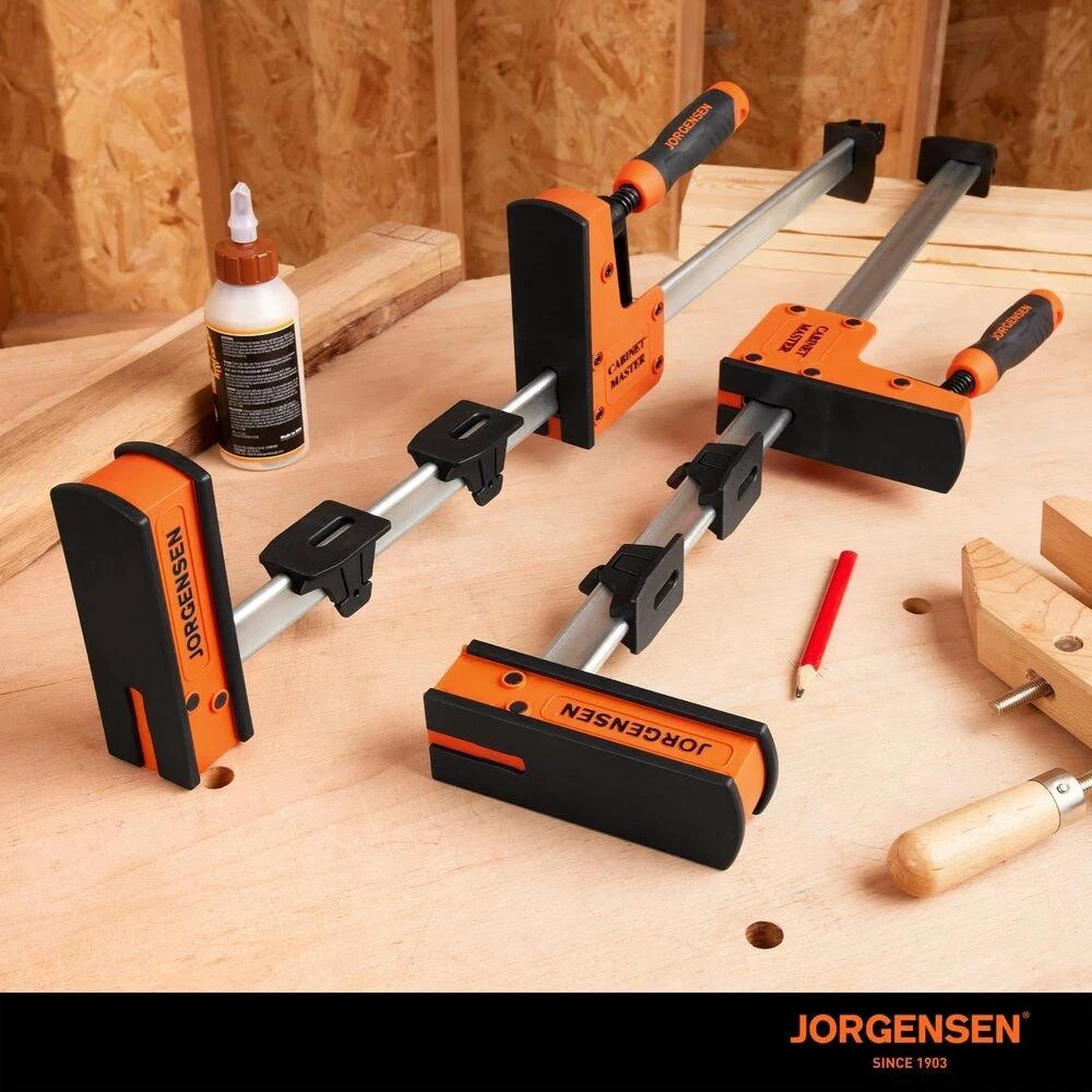 JORGENSEN 36" Parallel Bar Clamp Heavy-Duty Cabinet Master Clamp Spreader 2-Pack