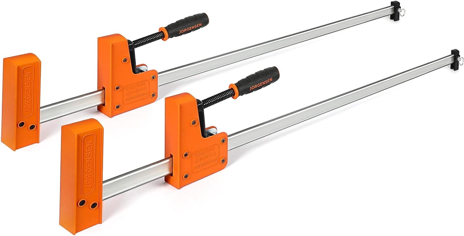 JORGENSEN 36-inch Bar Clamps, 90°Cabinet Master Parallel Jaw Bar Clamp Set, 2-pack