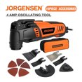 Jorgensen JORGENSEN 4 Amp Oscillating Tool 5°Oscillation Angle Multi-Tool Saw Kit ...